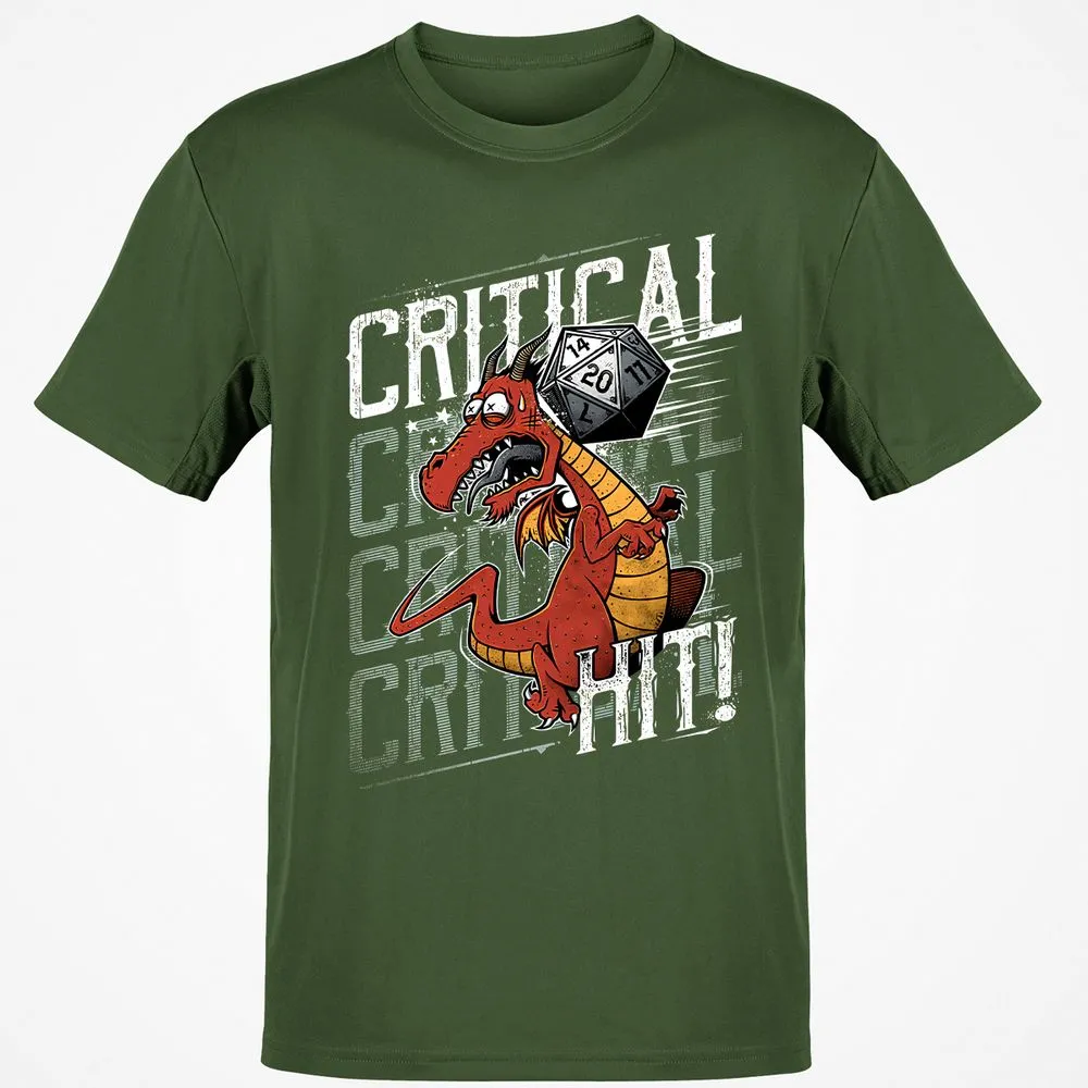 Funny Dragon Critical Hit Classic Unisex T-Shirt - Military Green - 6