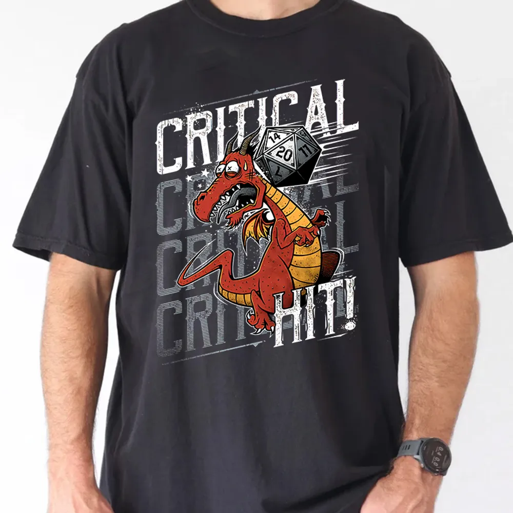 Funny Dragon Critical Hit Classic Unisex T-Shirt - 1
