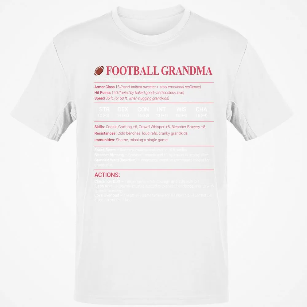 Football Grandma Classic Unisex T-Shirt - White - 12