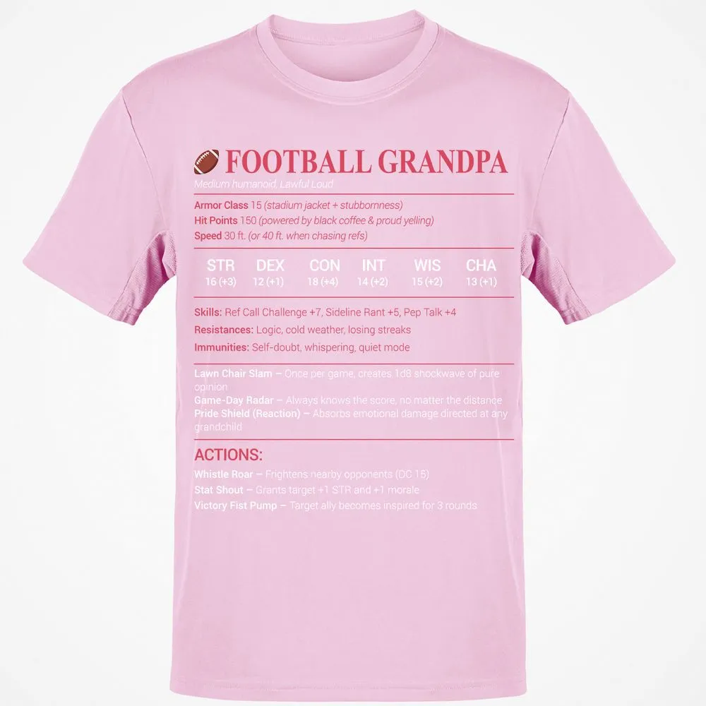 Football Grandpa Classic Unisex T-Shirt - Light Pink - 5
