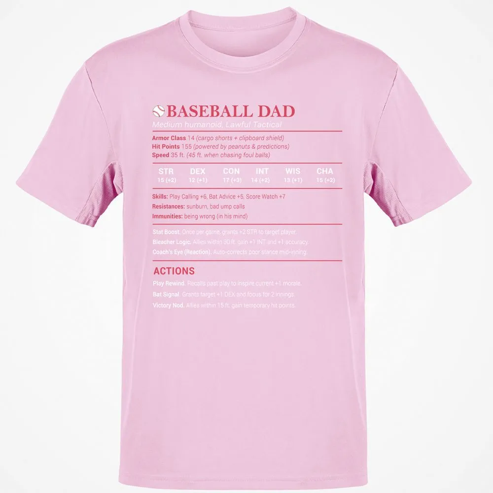 Baseball Dad Classic Unisex T-Shirt - Light Pink - 5