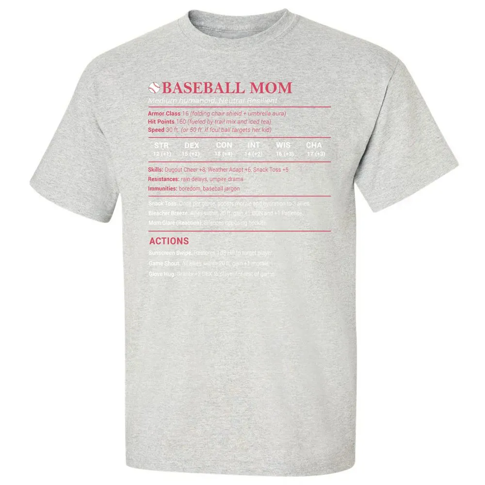Baseball Mom Classic Unisex T-Shirt - Ash - 2