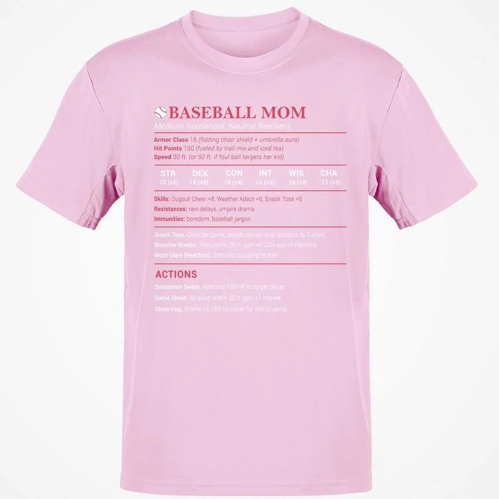Baseball Mom Classic Unisex T-Shirt - Light Pink - 5
