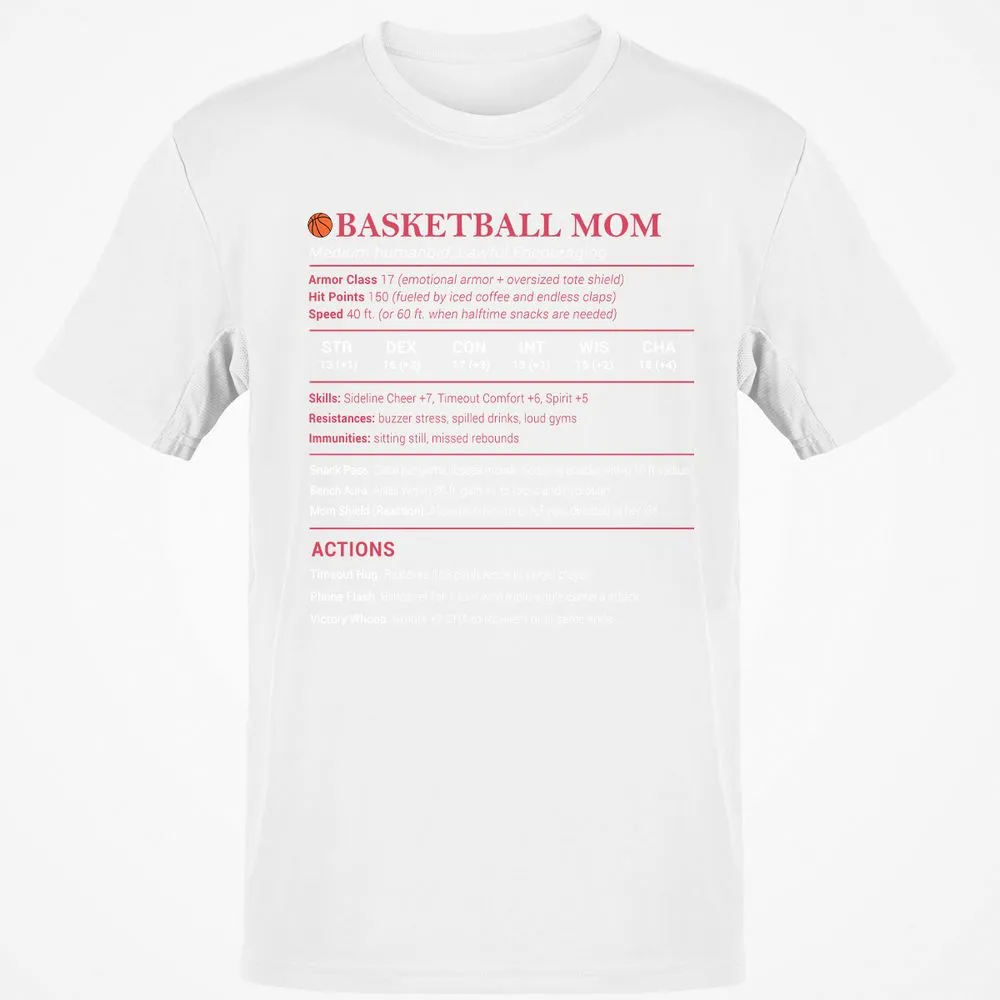 Basketball Mom Classic Unisex T-Shirt - White - 12