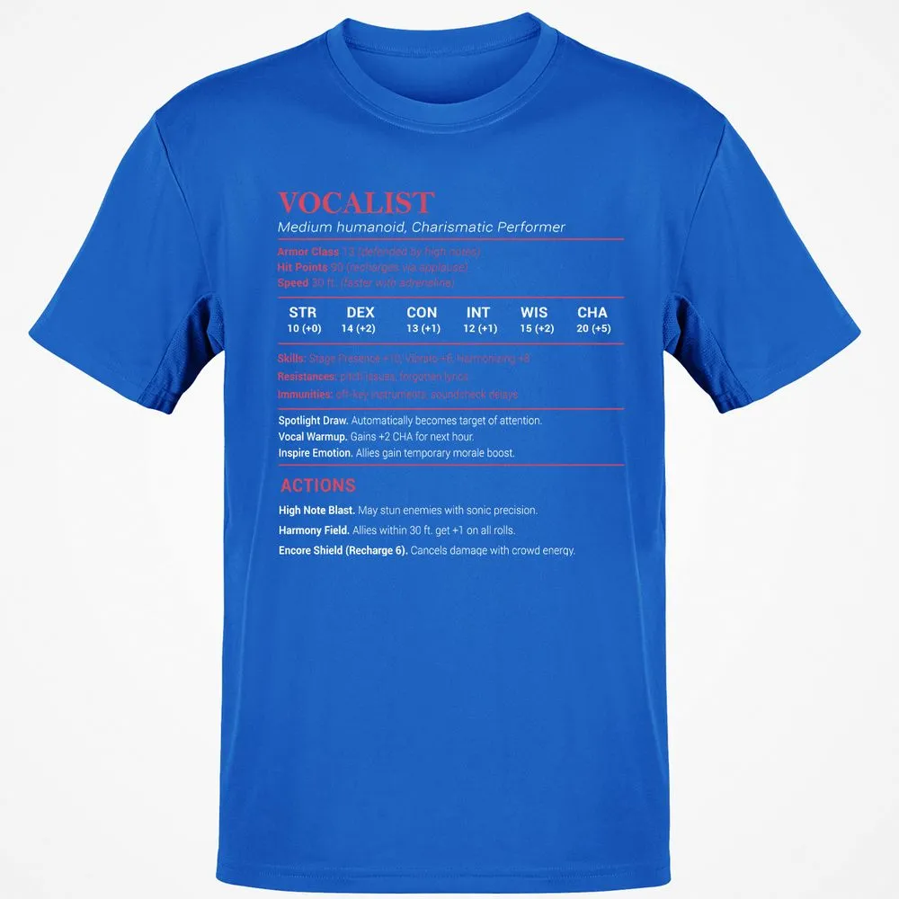 Vocalist Stats Classic Unisex T-Shirt - Royal - 11