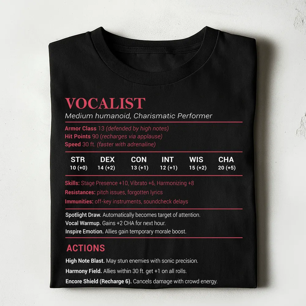 Vocalist Stats Classic Unisex T-Shirt - 1
