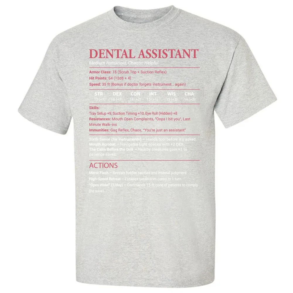 Dental Assistant Classic Unisex T-Shirt - Ash - 2