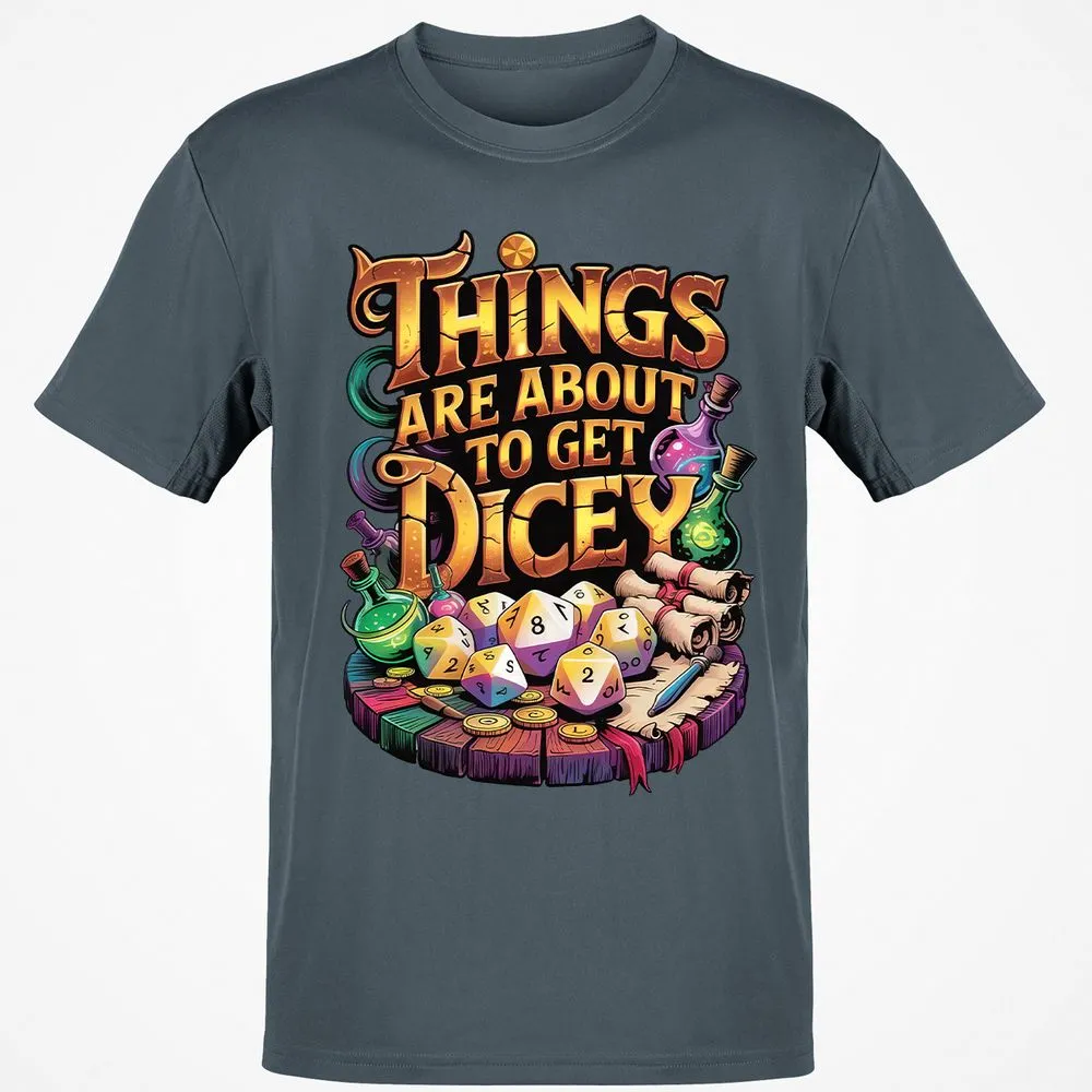 Things Are About To Get Dicey Classic Unisex T-Shirt - Charcoal - 3