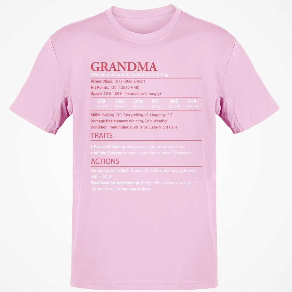 Grandma Stats Classic Unisex T-Shirt - Light Pink - 5