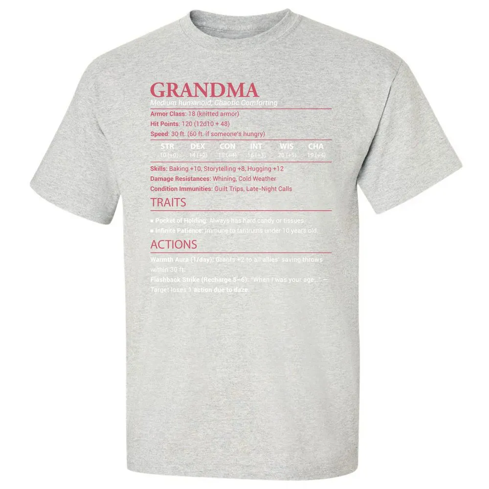 Grandma Stats Classic Unisex T-Shirt - Ash - 2