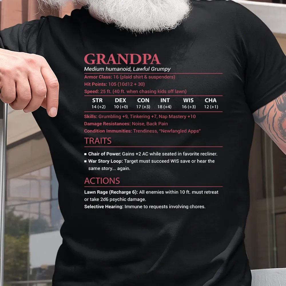 Grandpa Stats Classic Unisex T-Shirt - 1