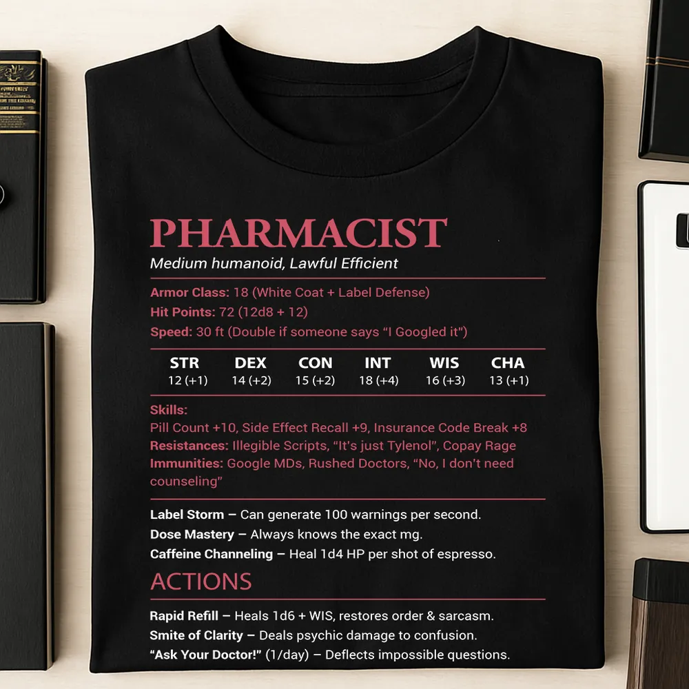 Pharmacist Stats Classic Unisex T-Shirt - 1