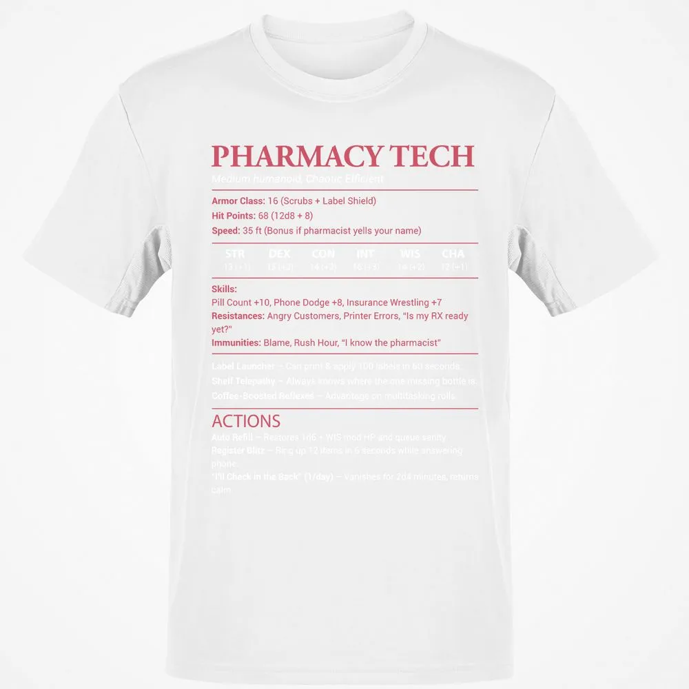 Pharmacy Tech Classic Unisex T-Shirt - White - 12