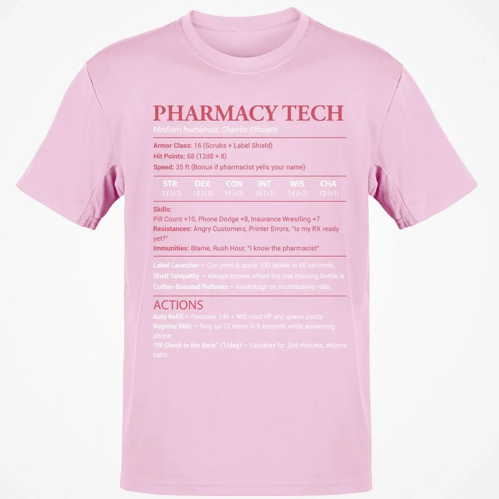 Pharmacy Tech Classic Unisex T-Shirt - Light Pink - 5