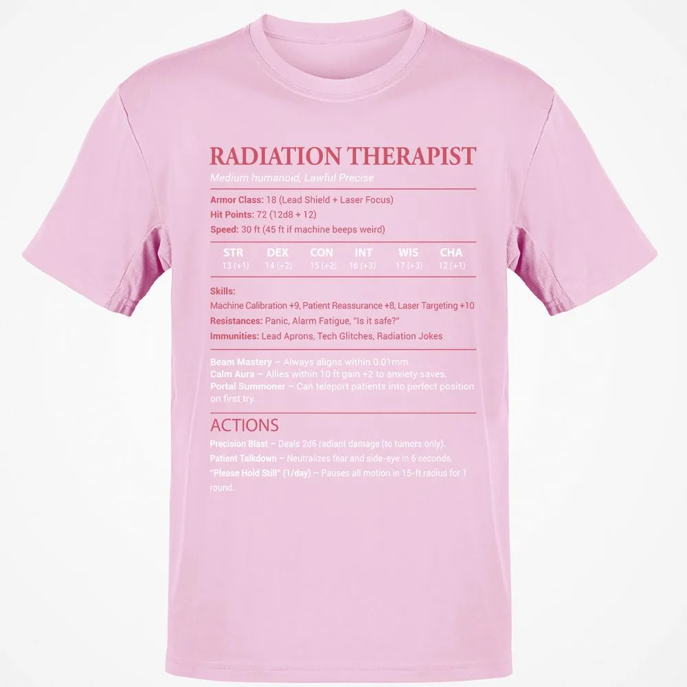 Radiation Therapist Classic Unisex T-Shirt - Light Pink - 5