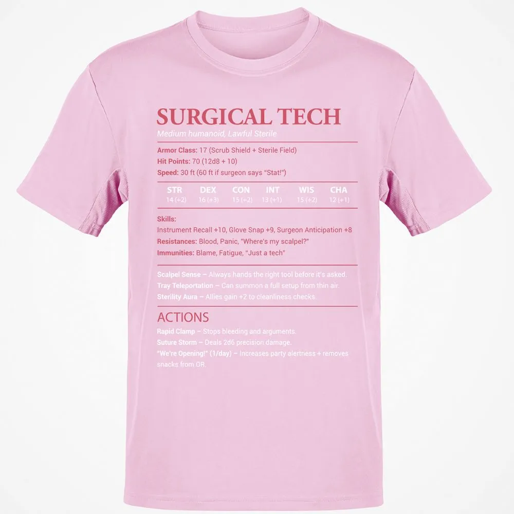 Surgical Tech Classic Unisex T-Shirt - Light Pink - 5