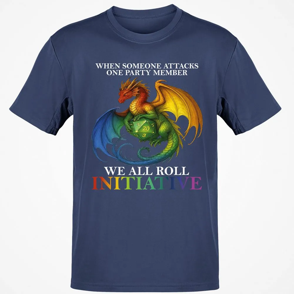 Dragon Roll For Initiative Classic Unisex T-Shirt - Navy - 7