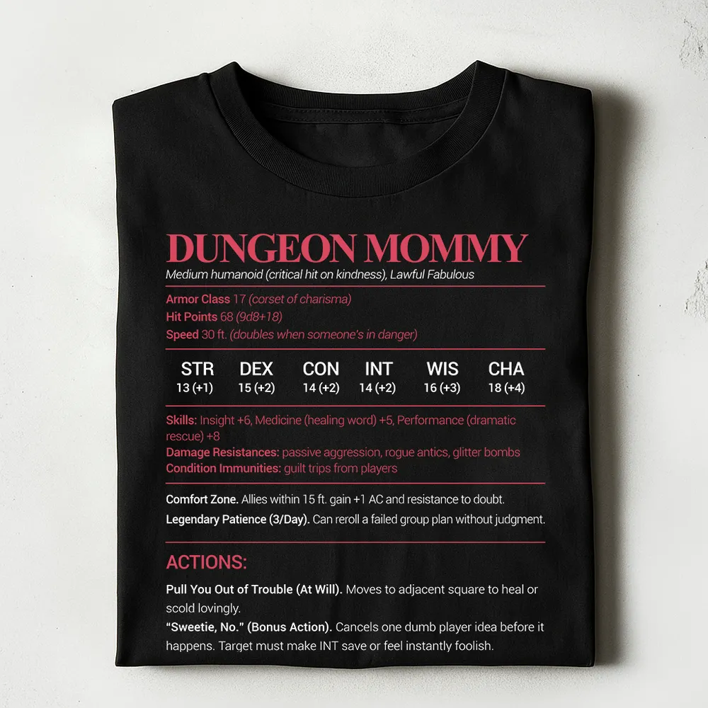 Dungeon Mommy Stats Classic Unisex T-Shirt - 1