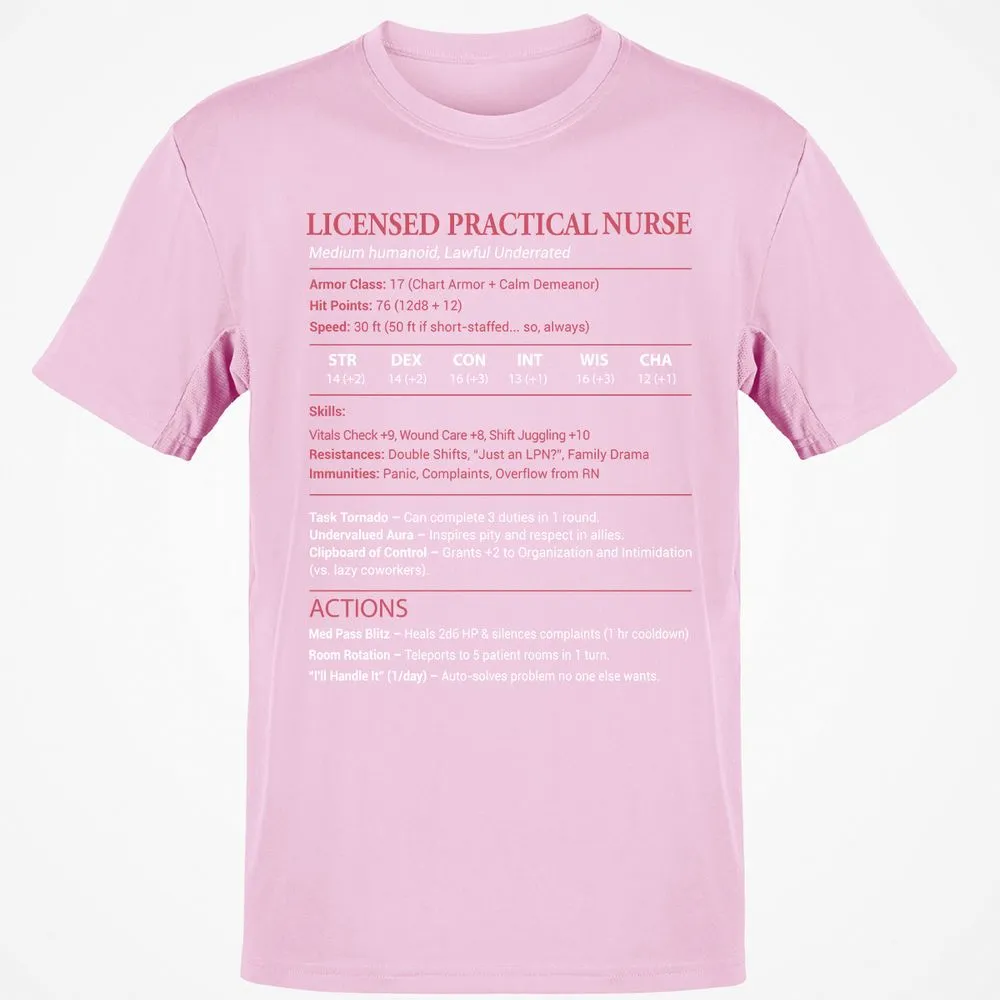 Licensed Practical Nurse LPN Classic Unisex T-Shirt - Light Pink - 5