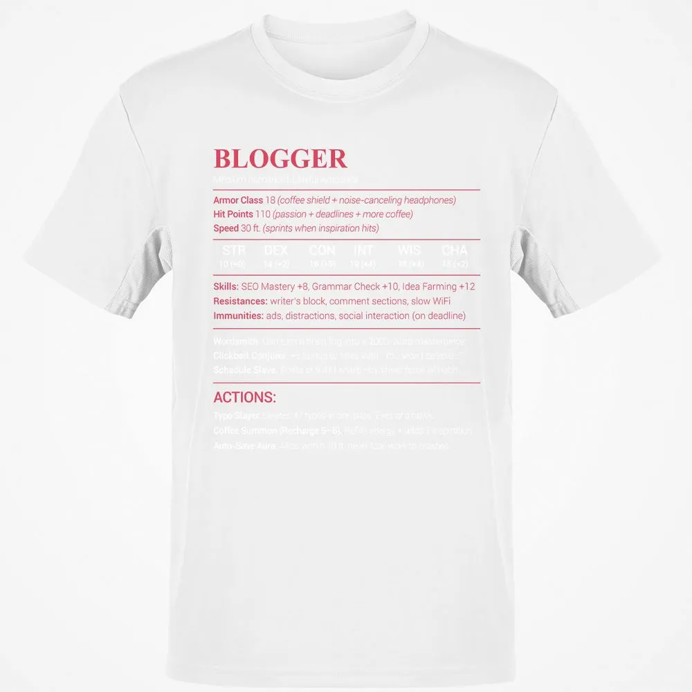 Blogger Classic Unisex T-Shirt - White - 12