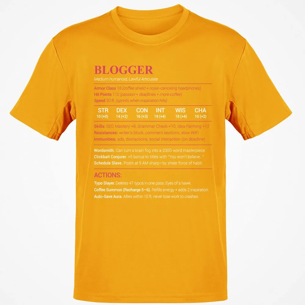 Blogger Classic Unisex T-Shirt - Gold - 4