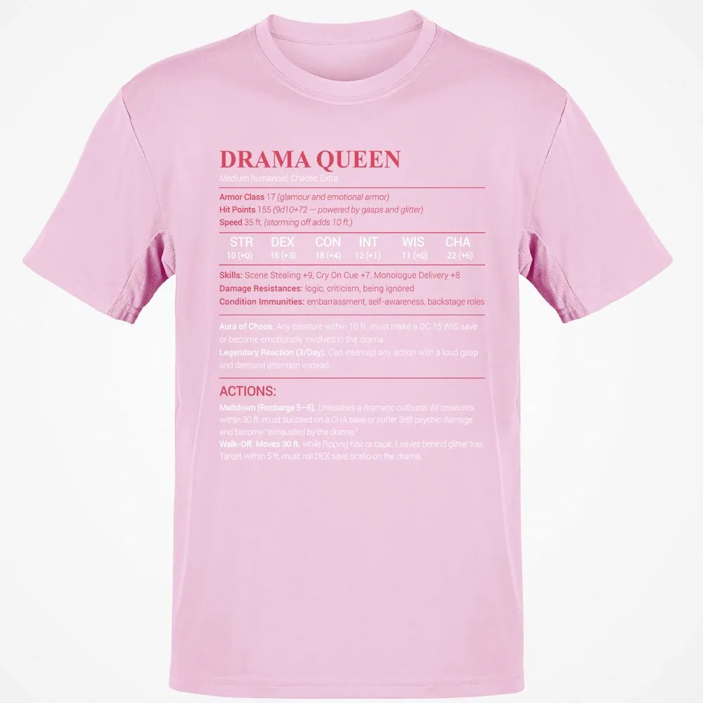 Drama Queen Classic Unisex T-Shirt - Light Pink - 5
