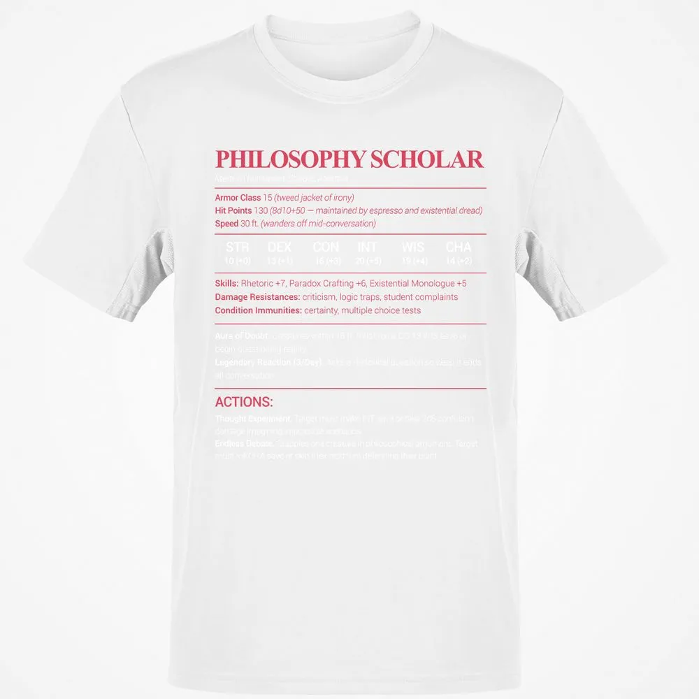 Philosophy Scholar Classic Unisex T-Shirt - White - 12