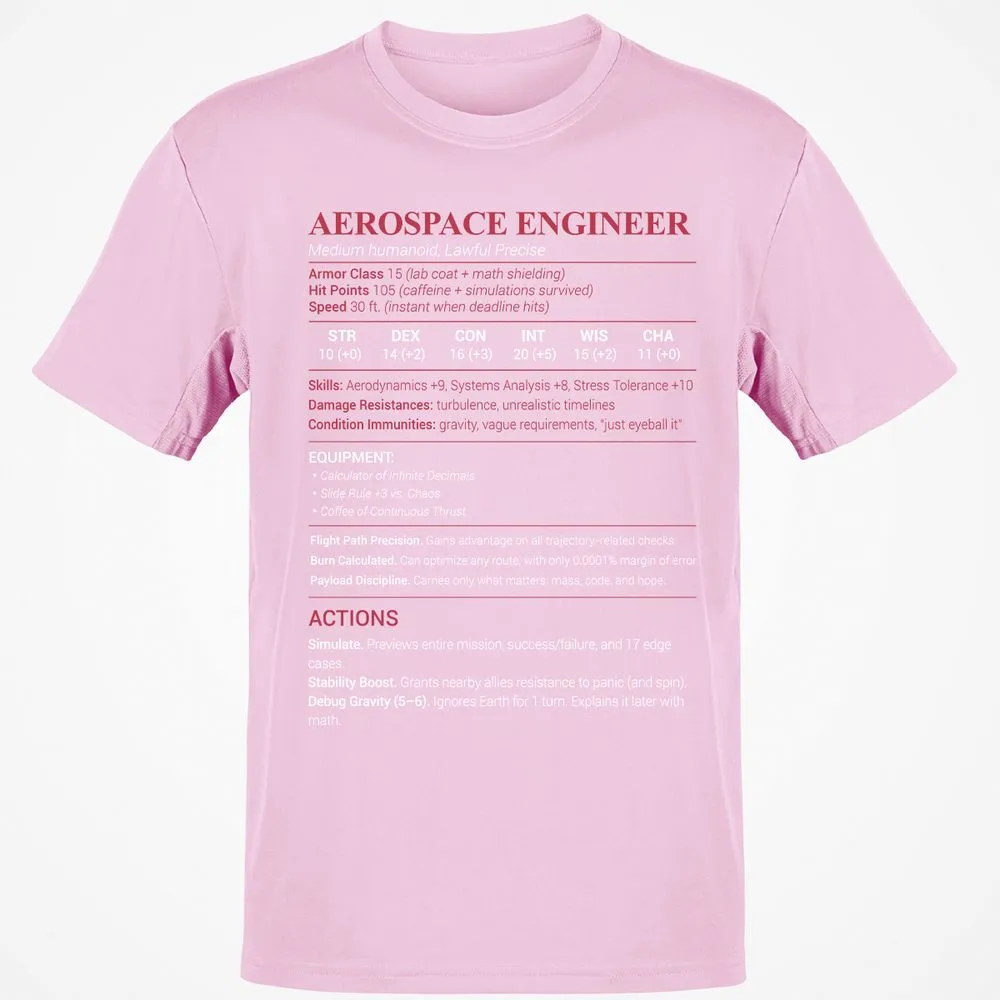 Aerospace Engineer Classic Unisex T-Shirt - Light Pink - 5