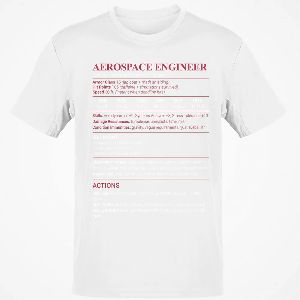 Aerospace Engineer Classic Unisex T-Shirt - White - 12