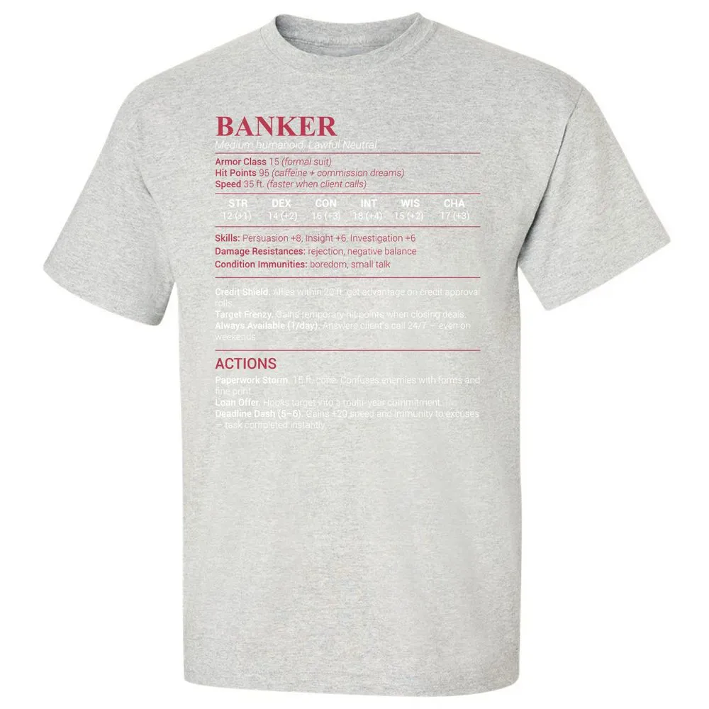 Banker Stats Classic Unisex T-Shirt - Ash - 2