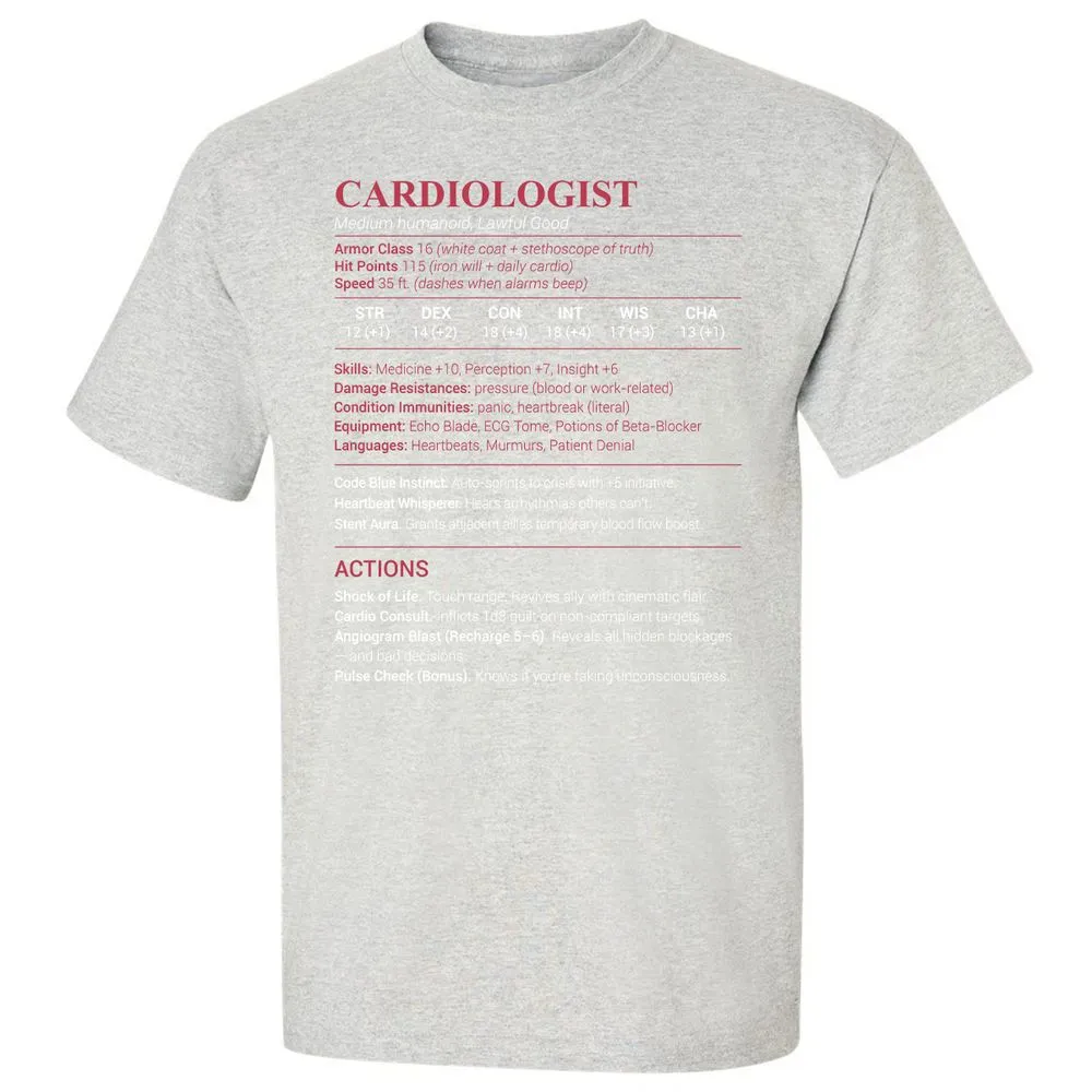 Cardiologist Stats Classic Unisex T-Shirt - Ash - 2