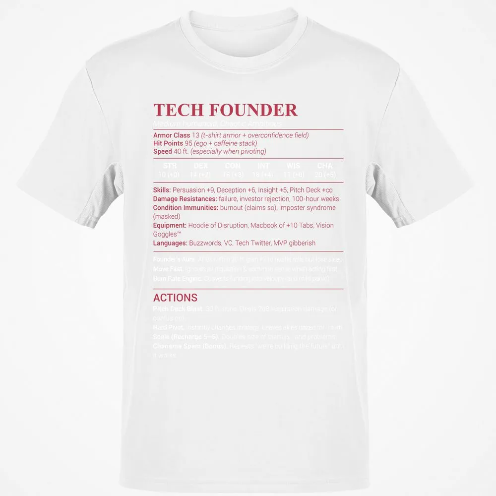 Tech Founder Classic Unisex T-Shirt - White - 12