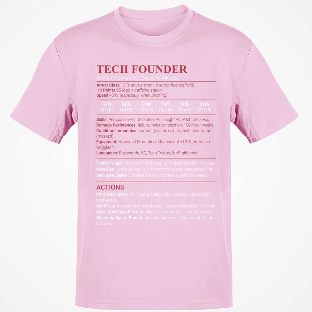 Tech Founder Classic Unisex T-Shirt - Light Pink - 5