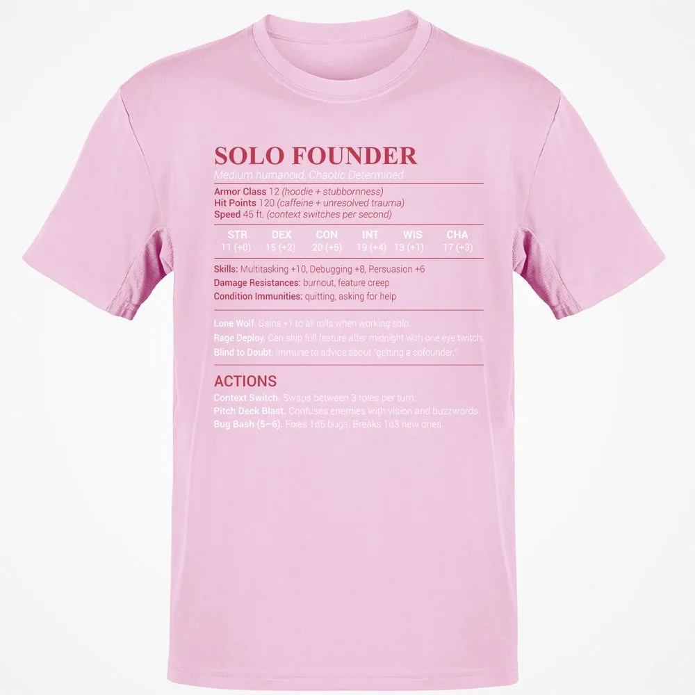 Solo Founder Classic Unisex T-Shirt - Light Pink - 5