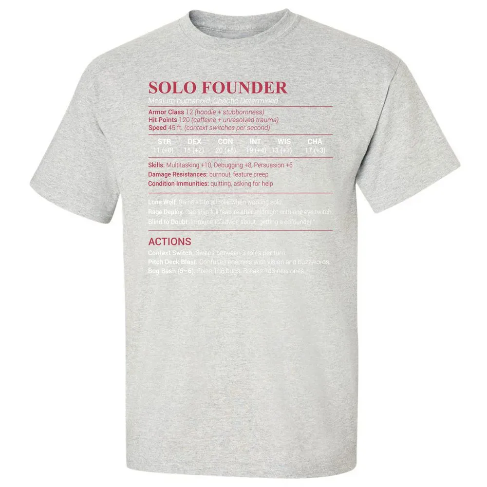 Solo Founder Classic Unisex T-Shirt - Ash - 2