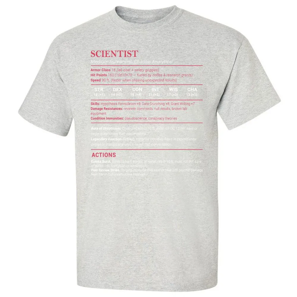 Scientist Stats Classic Unisex T-Shirt - Ash - 2