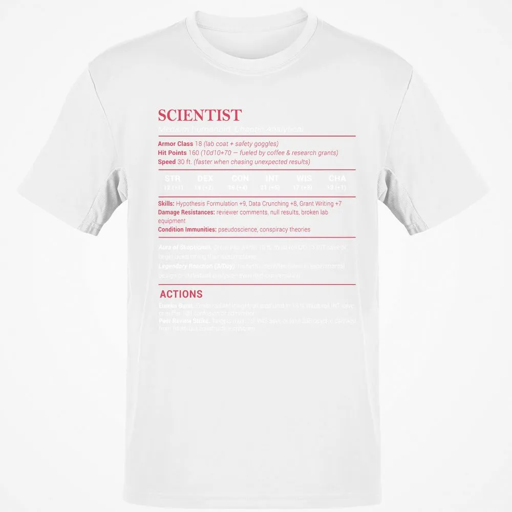 Scientist Stats Classic Unisex T-Shirt - White - 12
