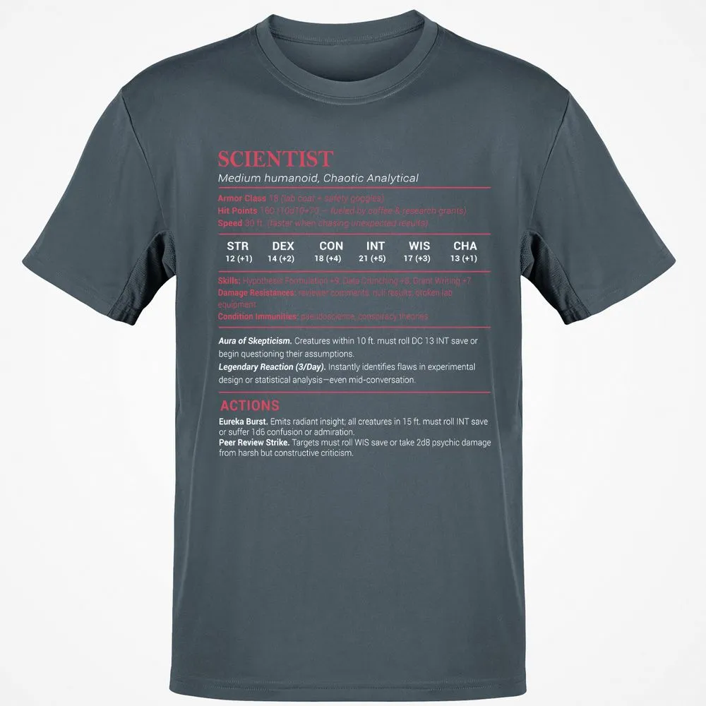 Scientist Stats Classic Unisex T-Shirt - Charcoal - 3