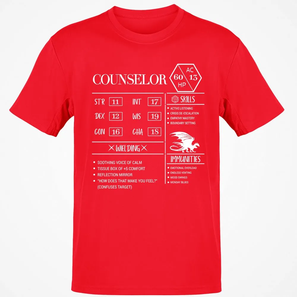Counselor New Classic Unisex T-Shirt - Red - 10
