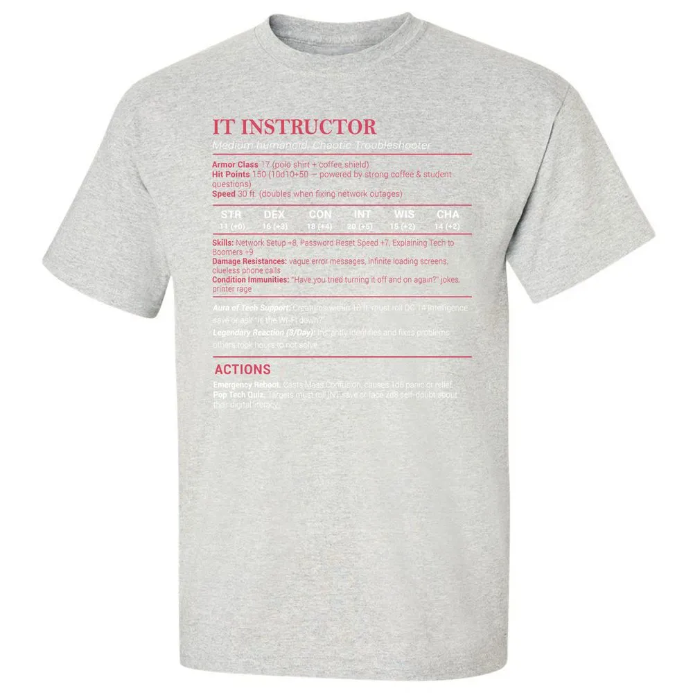 IT Instructor Classic Unisex T-Shirt - Ash - 2