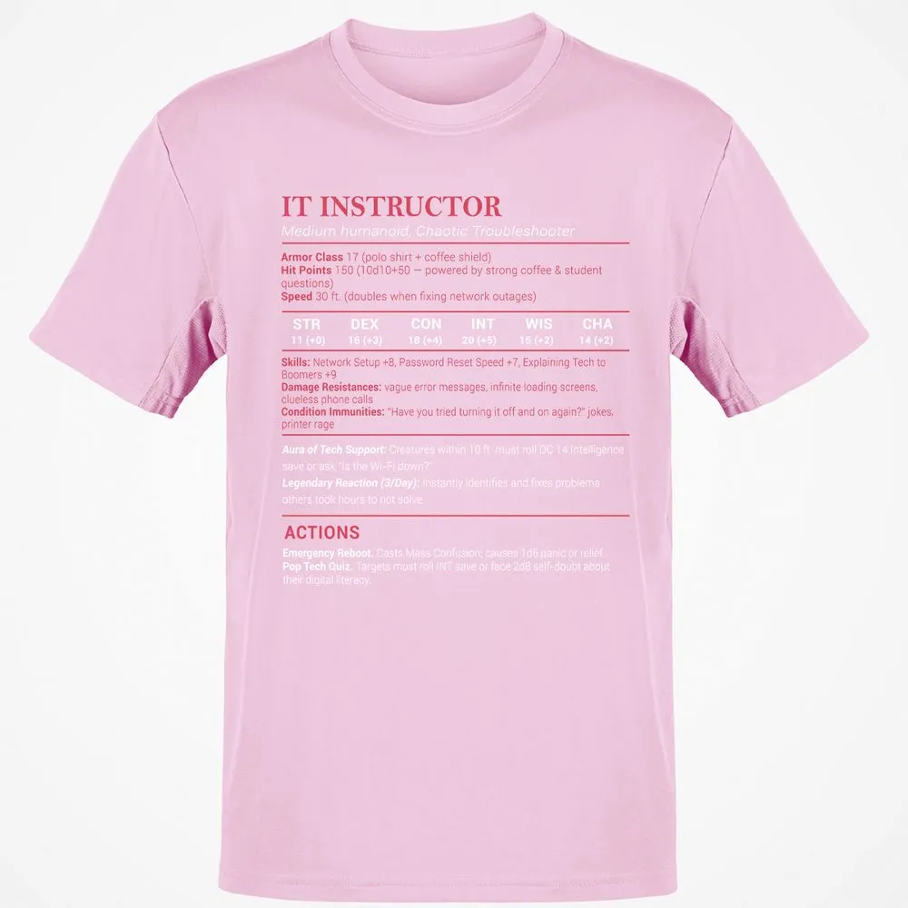 IT Instructor Classic Unisex T-Shirt - Light Pink - 5