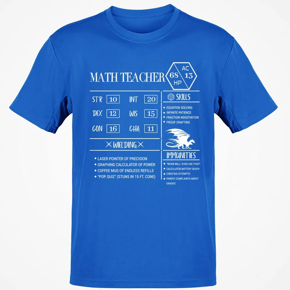 Math Teacher New Classic Unisex T-Shirt - Royal - 11