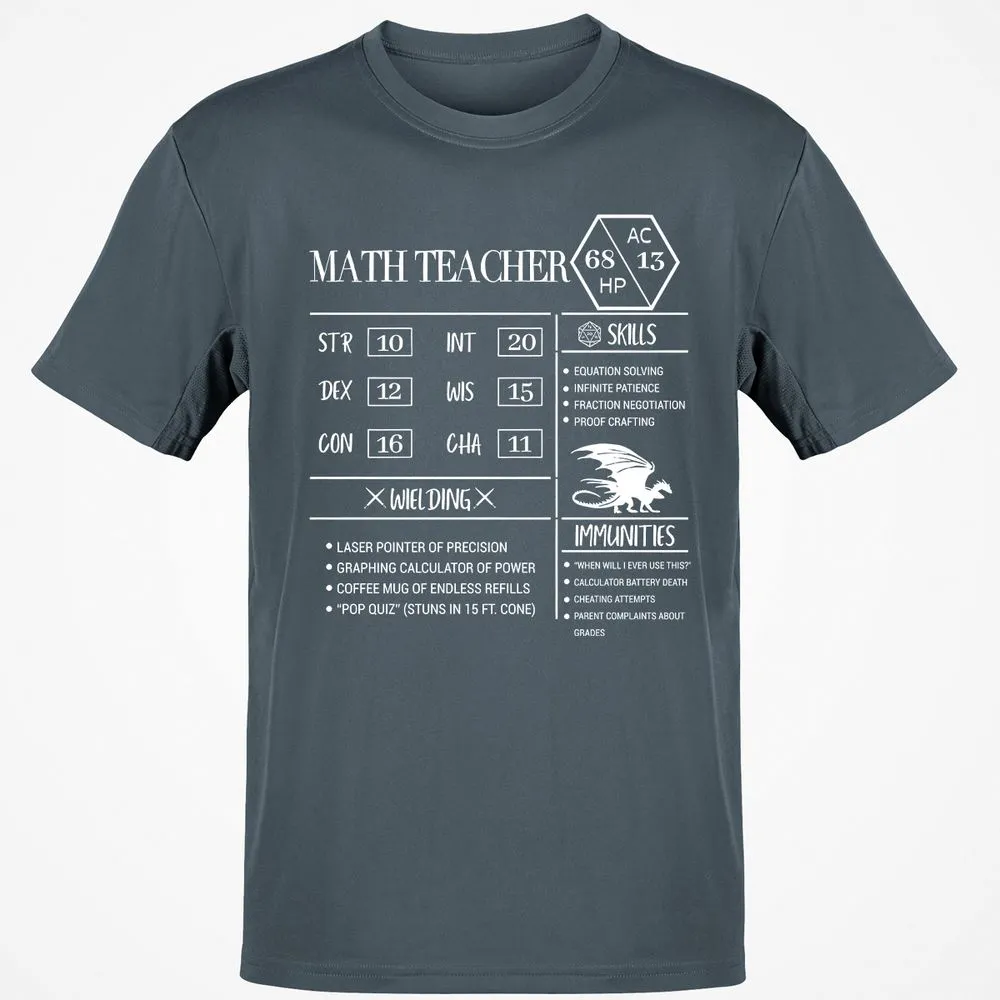 Math Teacher New Classic Unisex T-Shirt - Charcoal - 3