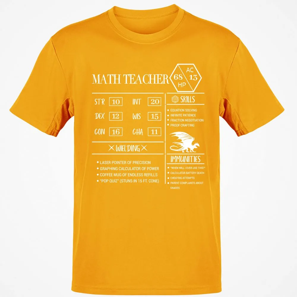 Math Teacher New Classic Unisex T-Shirt - Gold - 4