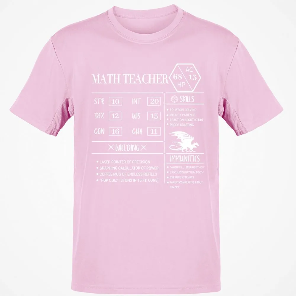 Math Teacher New Classic Unisex T-Shirt - Light Pink - 5