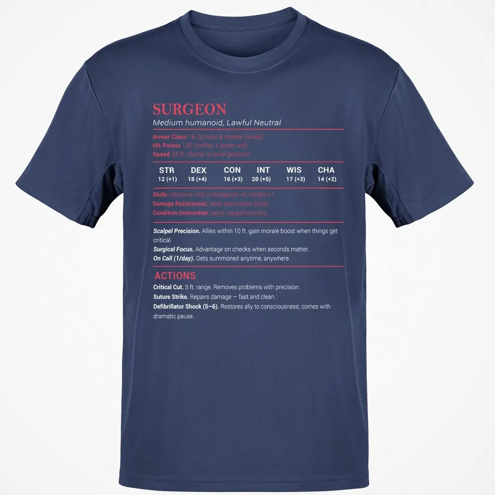 Surgeon Stats Classic Unisex T-Shirt - Navy - 7