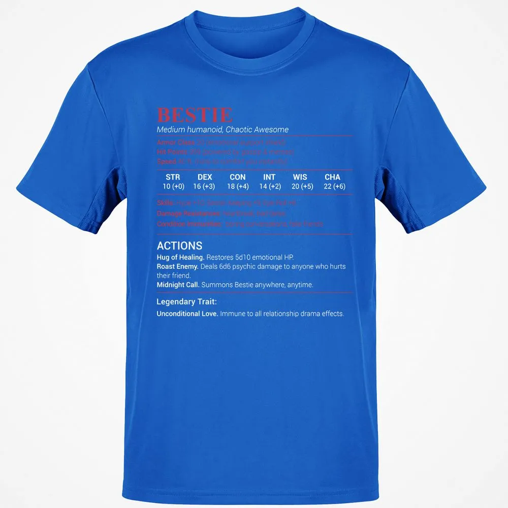 Bestie Stats Classic Unisex T-Shirt - Royal - 11