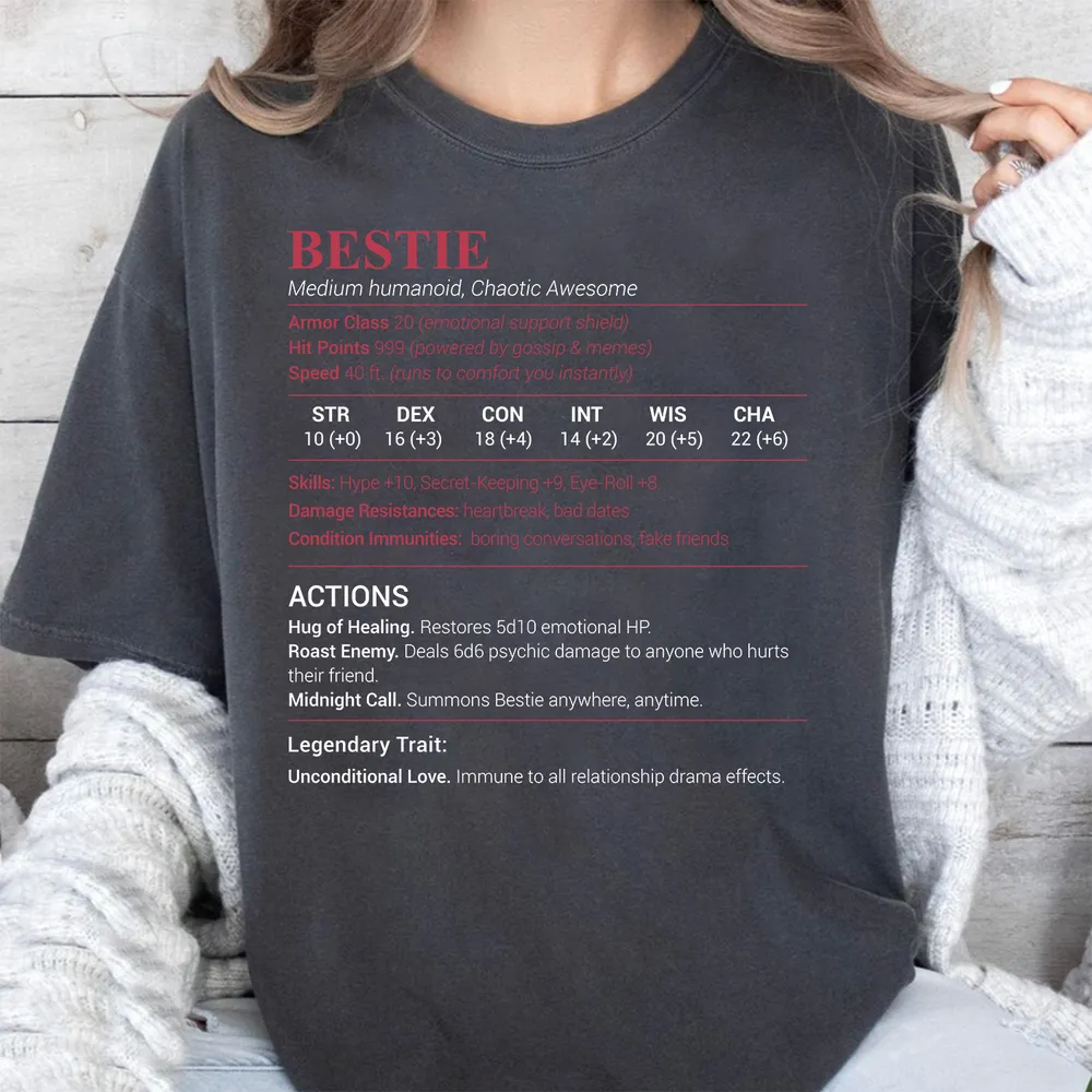 Bestie Stats Classic Unisex T-Shirt - 1