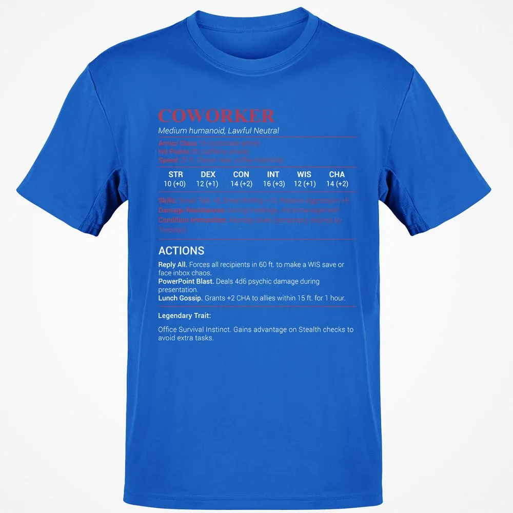 Coworker Stats Classic Unisex T-Shirt - Royal - 11