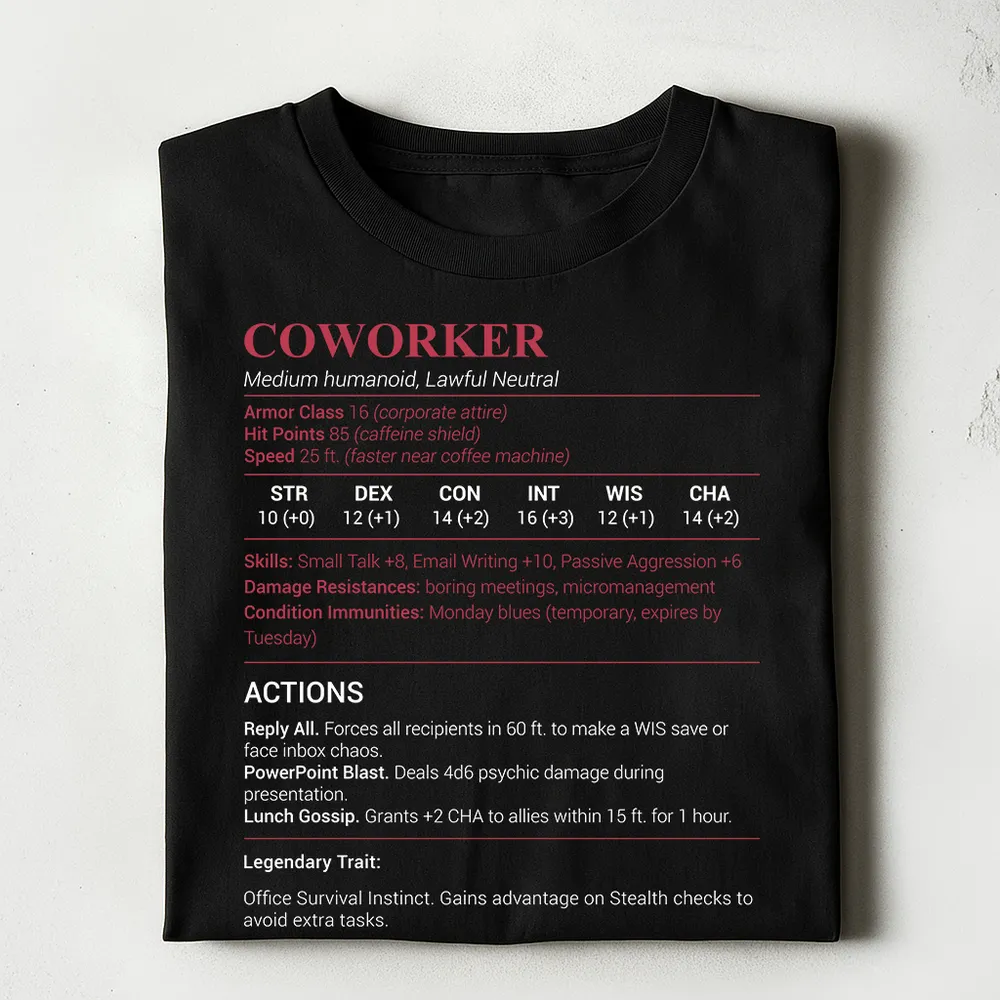 Coworker Stats Classic Unisex T-Shirt - 1